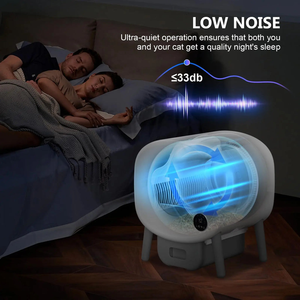 PawFlow Litière Autonettoyante Intelligente – Grande Capacité, Contrôle via App