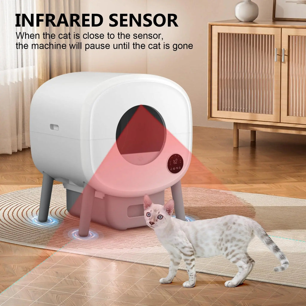 PawFlow Litière Autonettoyante Intelligente – Grande Capacité, Contrôle via App