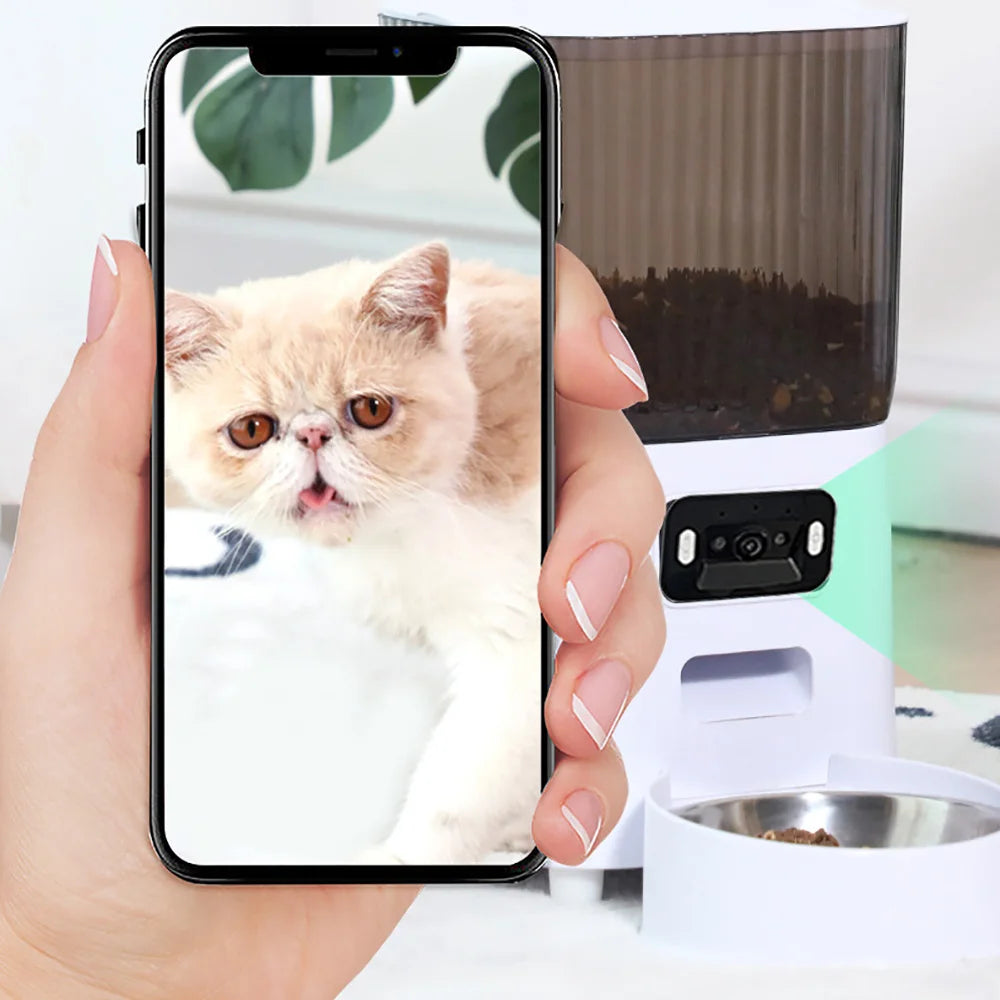 PawFlow Mangeoire Automatique avec Caméra – Double Bol, 5L, Contrôle via App