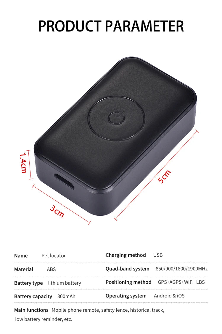 Collier GPS Chien & Chat – Localisation en Temps Réel, Étanche & Longue Autonomie