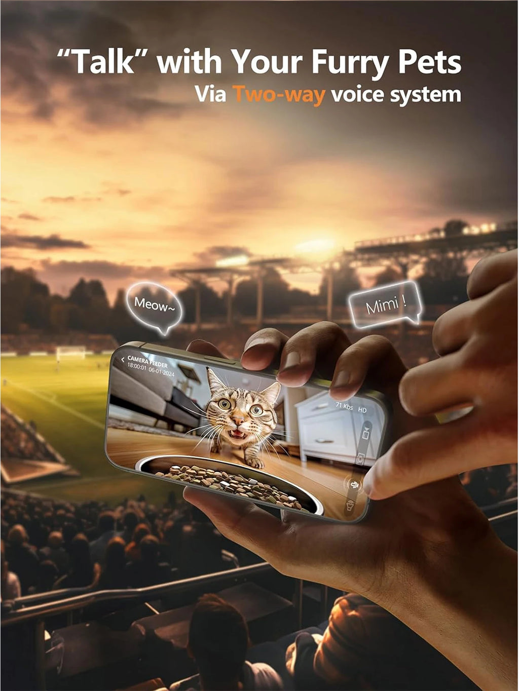 Gamelle Connectée Caméra HD WiFi 5G – Nourrissez & Surveillez à Distance