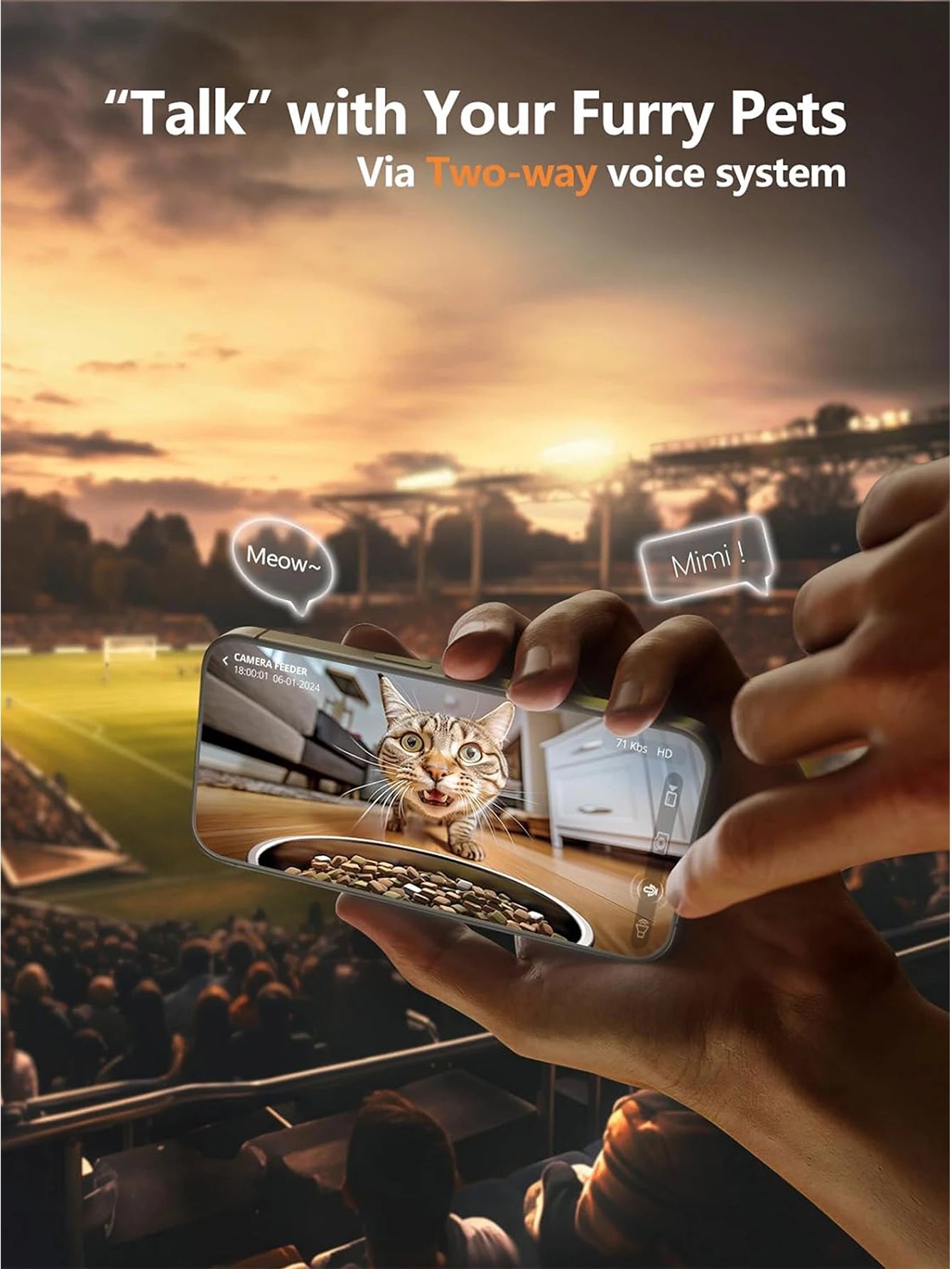 Gamelle Connectée Caméra HD WiFi 5G – Nourrissez & Surveillez à Distance