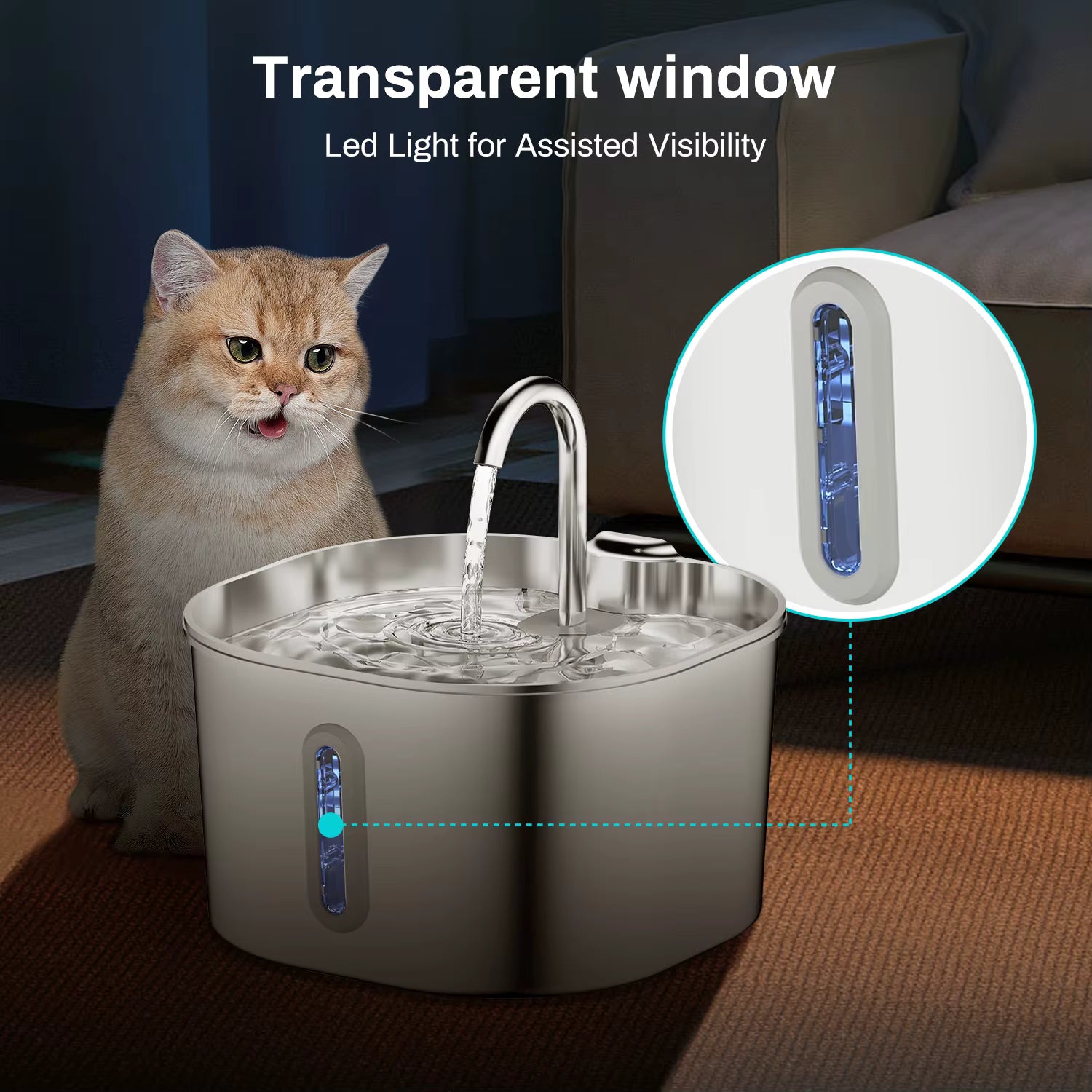 Fontaine à Eau Inox Chat & Chien – Eau Filtrée en Continu & Silencieuse