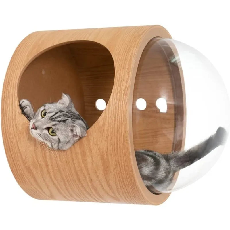 PawFlow Perchoir Mural pour Chat – Arbre en Bois, Fixation Murale DIY