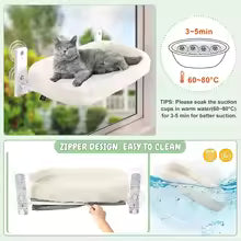 Hamac de fenêtre pour chat PawFlow – chat installé avec vue extérieure