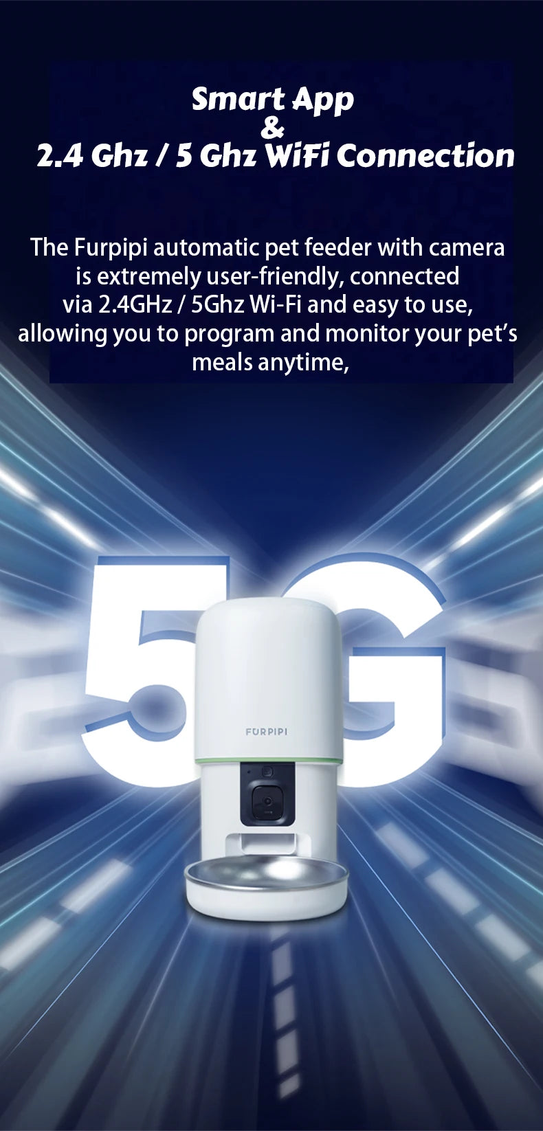 Gamelle Connectée Caméra HD WiFi 5G – Nourrissez & Surveillez à Distance
