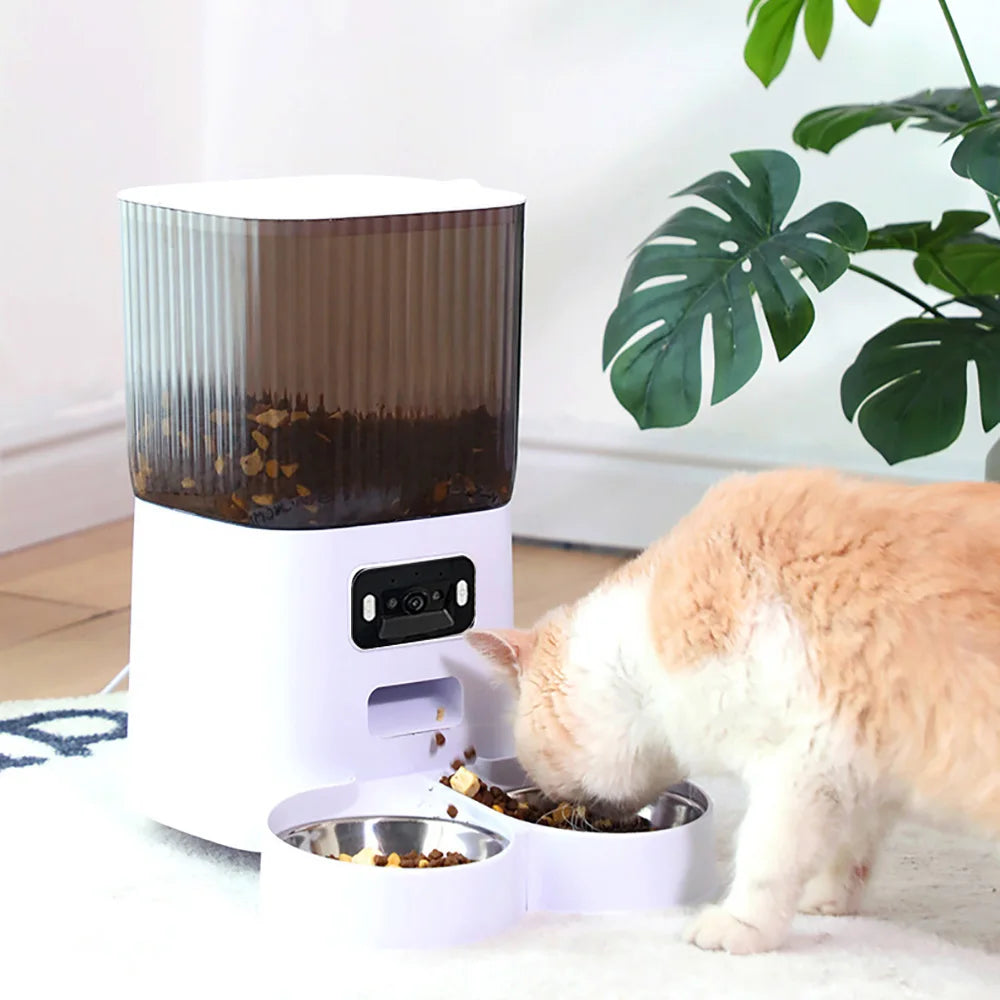 PawFlow Mangeoire Automatique avec Caméra – Double Bol, 5L, Contrôle via App