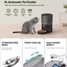 Gamelle Connectée WiFi 4L – Nourrissez votre animal même à distance