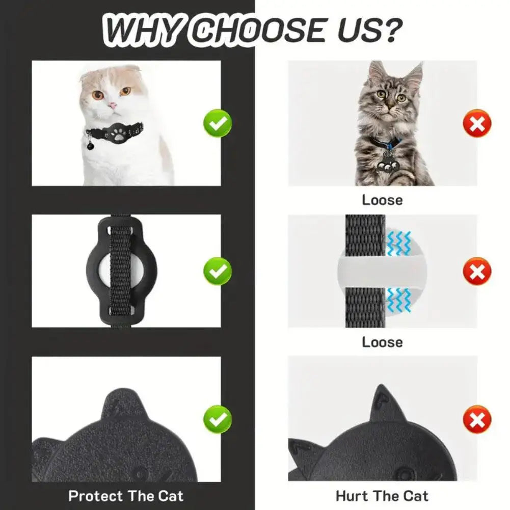 Collier GPS Chat – Localisation Temps Réel, Étanche & Réfléchissant