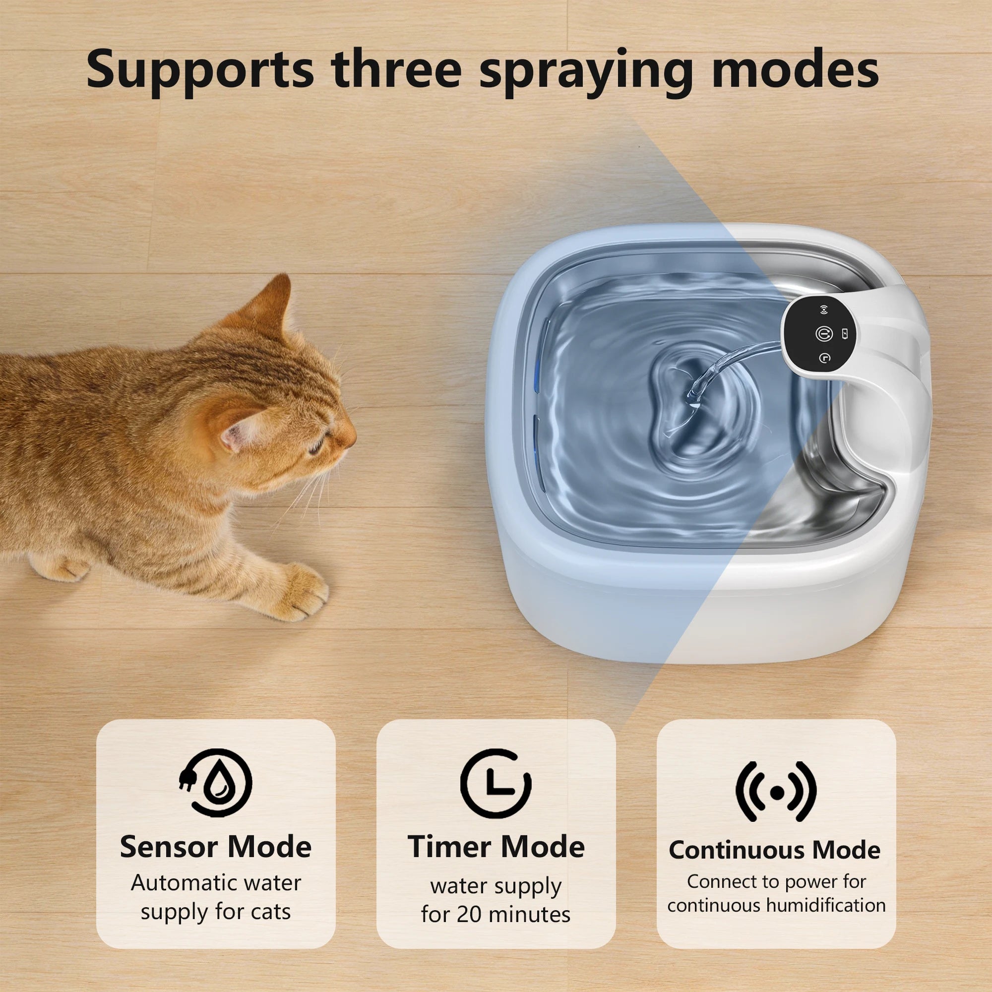 PawFlow Fontaine à Eau pour Chat – 3,5L Sans Fil & Détection de Mouvement