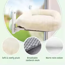 Hamac de fenêtre pour chat PawFlow – vue principale avec ventouses