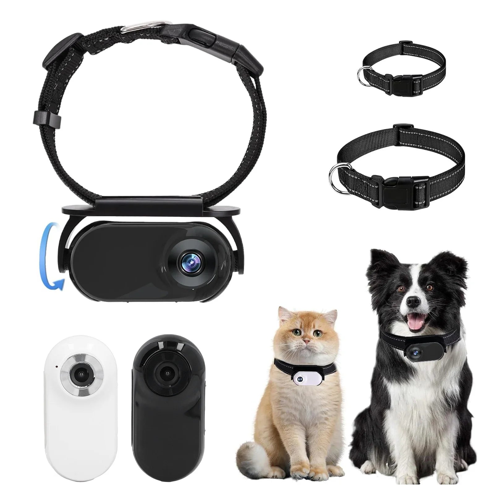 Caméra Collier Animal 120° – Fixation Magnétique, Vidéo & Photo