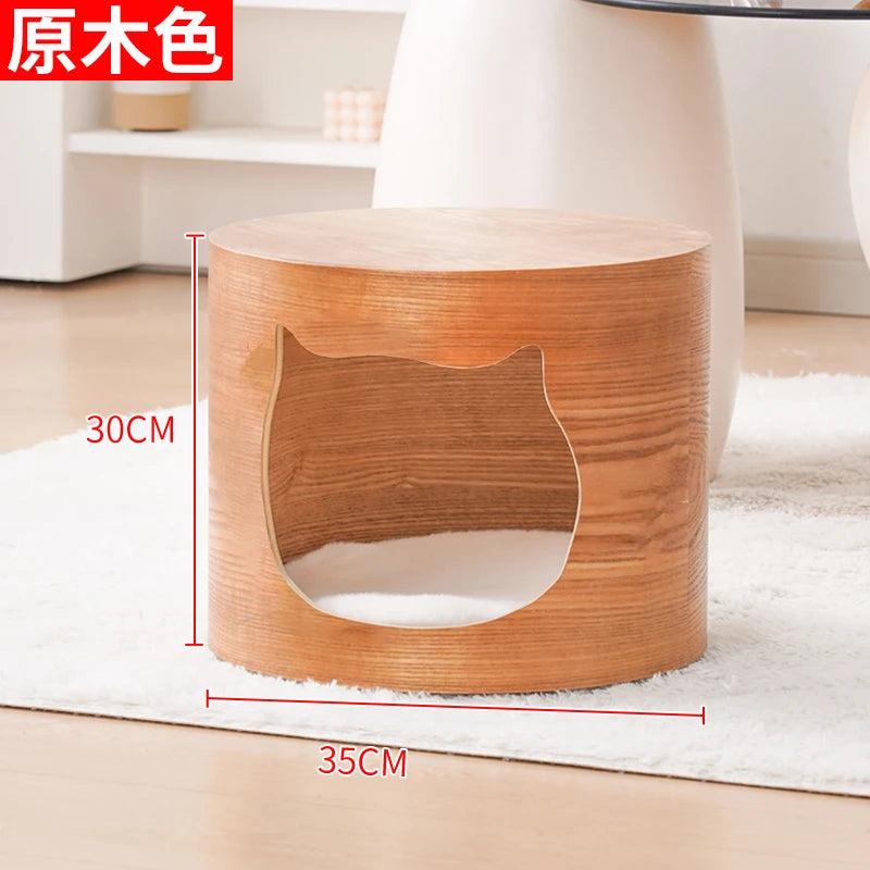 PawFlow Lit Capsule pour Chat – Maison Acrylique Transparente & Cadre en Bois