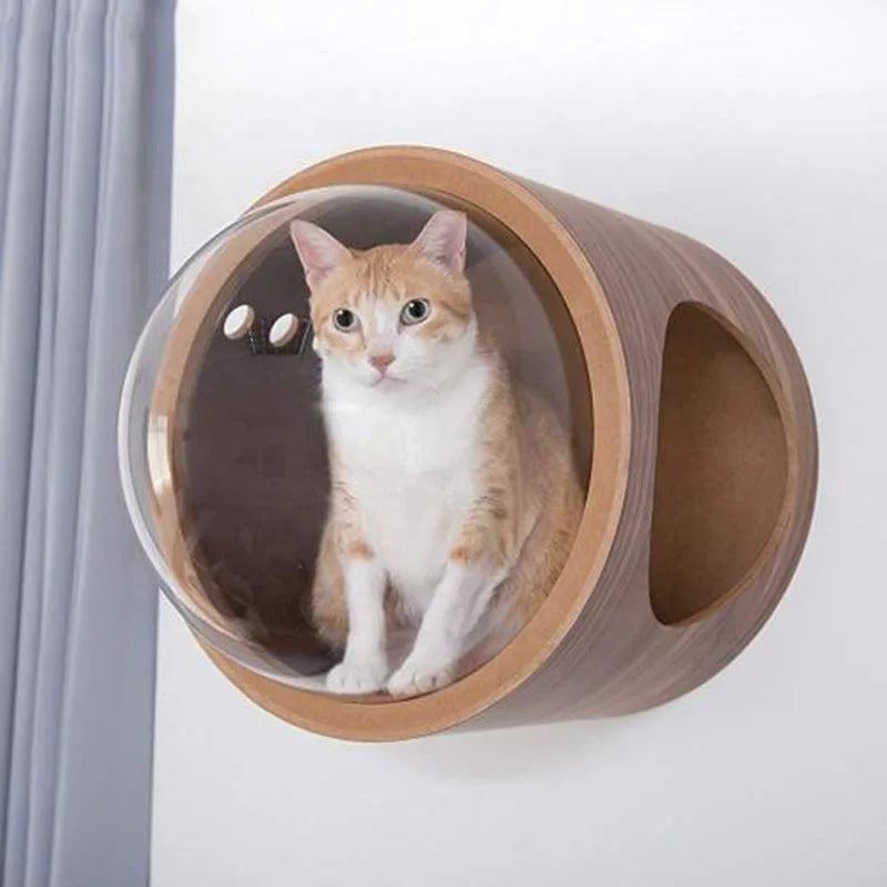 PawFlow Perchoir Mural pour Chat – Arbre en Bois, Fixation Murale DIY