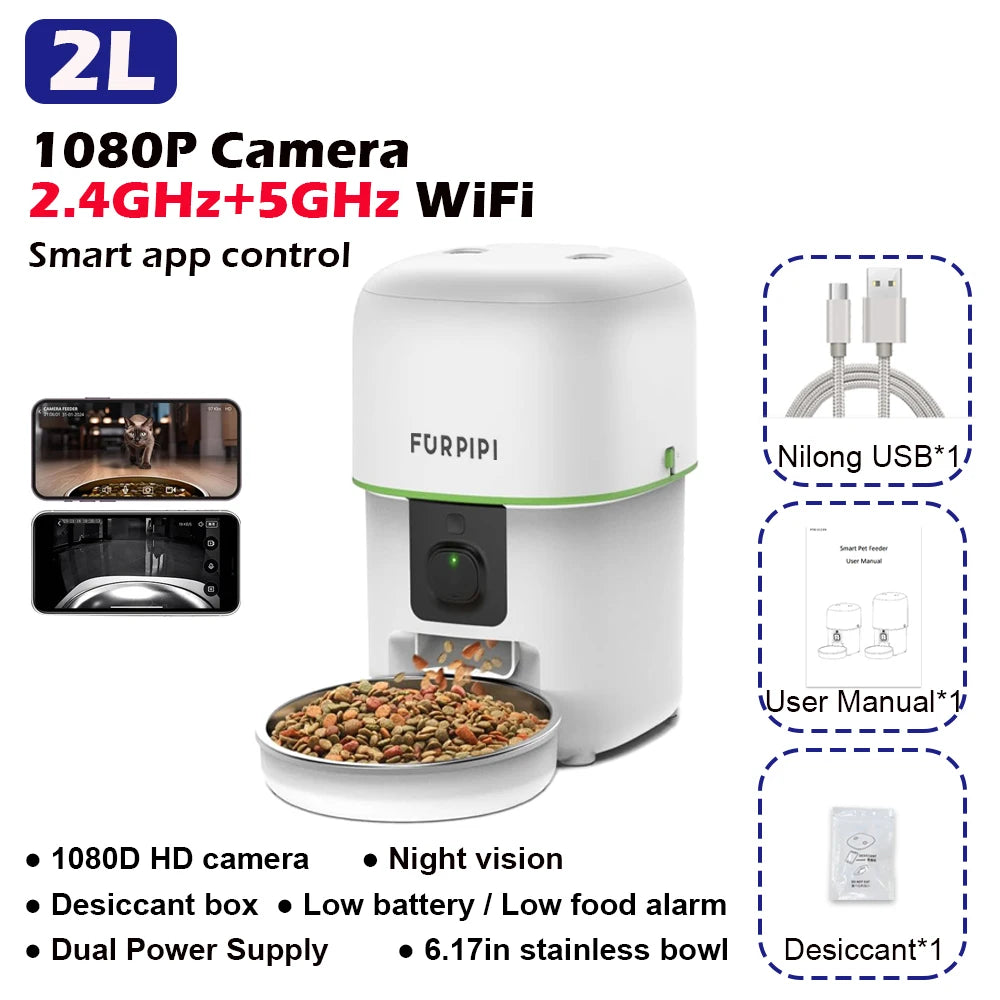 Gamelle Connectée Caméra HD WiFi 5G – Nourrissez & Surveillez à Distance