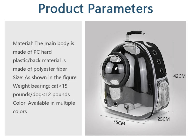 PawFlow Capsule Astronaute – Transport Sécurisé