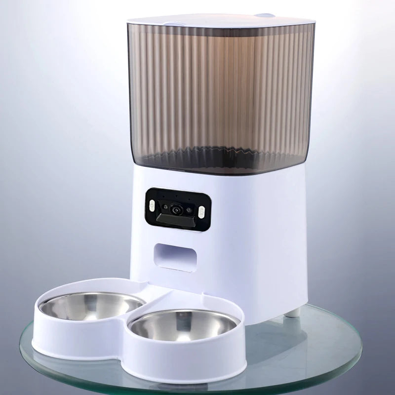 PawFlow Mangeoire Automatique avec Caméra – Double Bol, 5L, Contrôle via App